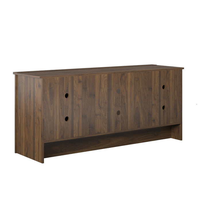 TV Stand For TVs Up To 65" With Open Shelves And Storage Cabinets - Walnut