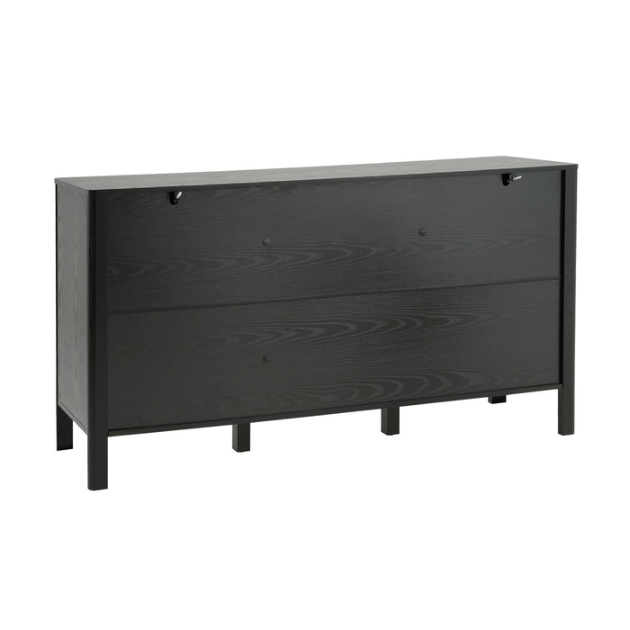 Colored Fluted Sideboard With 3 Doors And 1 Drawer