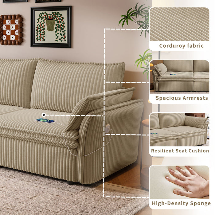 2 In 1 Convertible Sofa Bed, Multi Functional Living Room Furniture