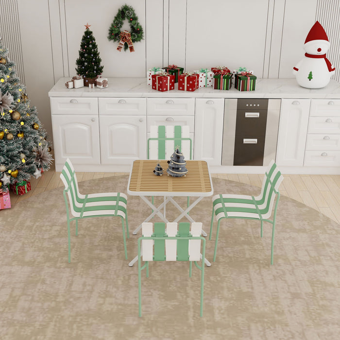 4 Piece Set Of Modern Color Block Designed Single Chairs