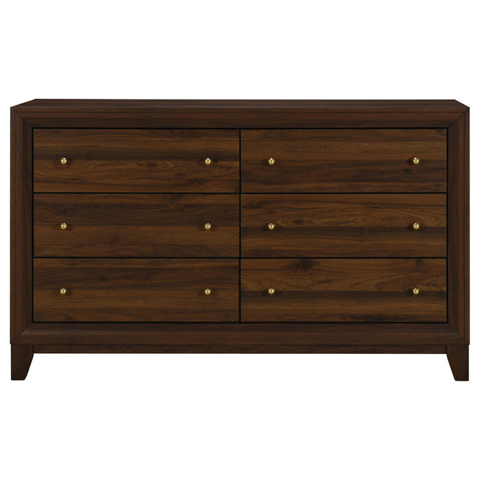 Anza - 6 Drawer Dresser Cabinet - Walnut