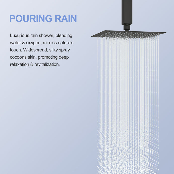 8" Square Rain Shower Head, Ceiling / Wall Mount Stainless Steel Bath Fixture