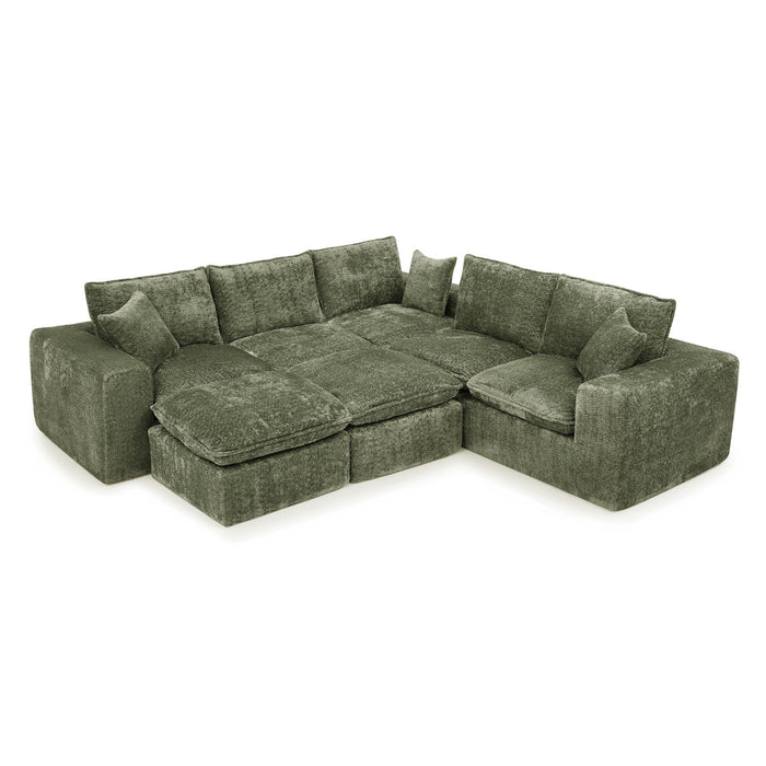 Sectional Sofa With Moveable Ottoman