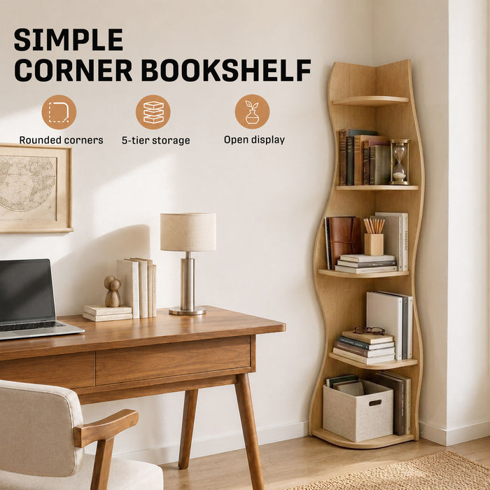 5 Tier S - Shaped Corner Shelf For Living Room