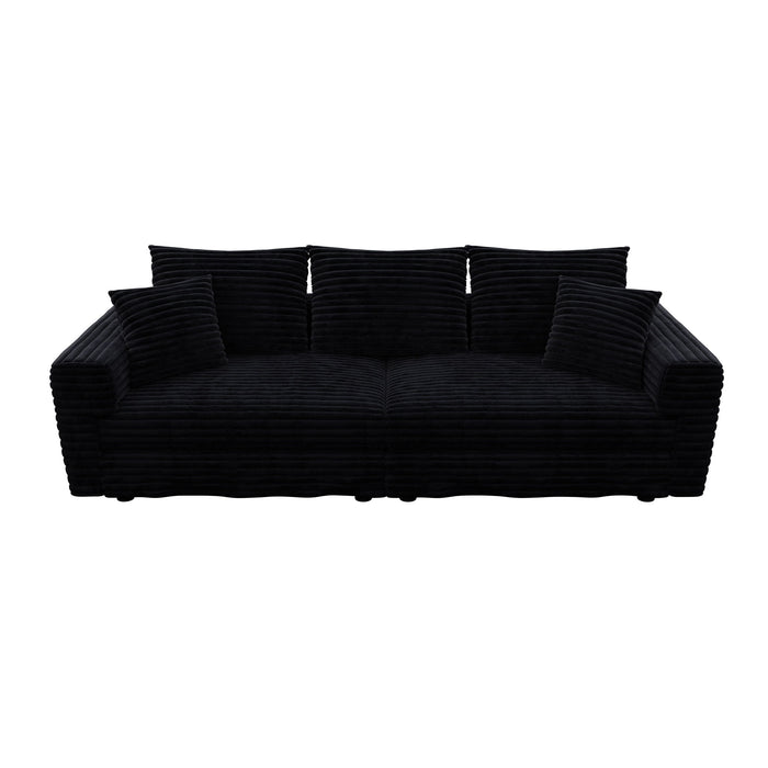 Convertible Deep Seat Sofa With Soft Pillows And Ottomans