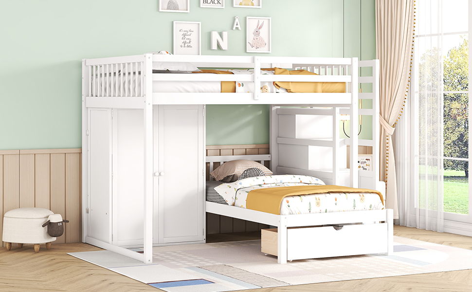 Bunk Bed With Wardrobe, Drawers