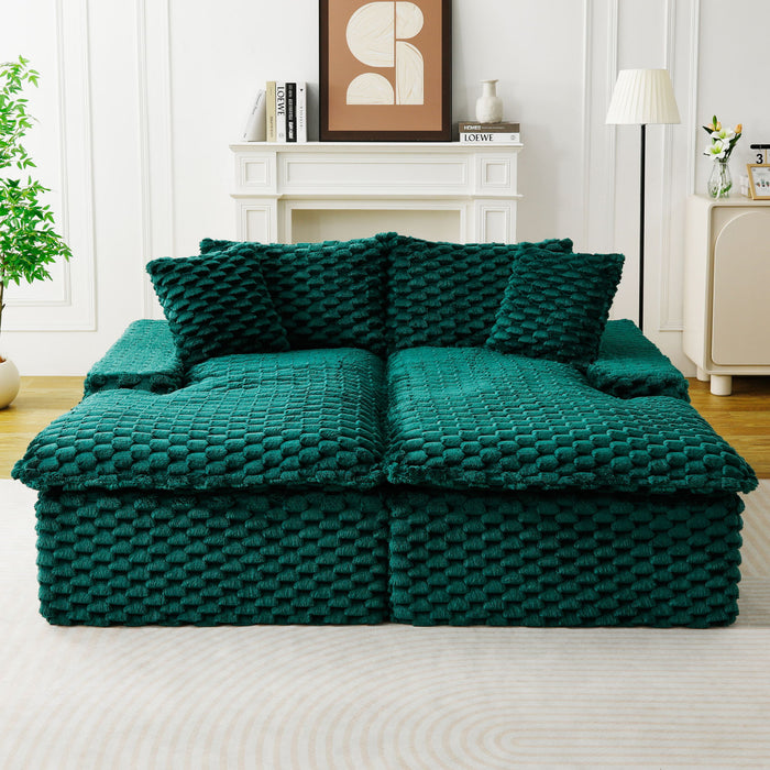 Double Chaise Lounge With Full Compressed Sponge