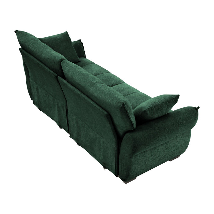 Modern Sofa & Pillows, Textured Cover, High Rebound Cushions