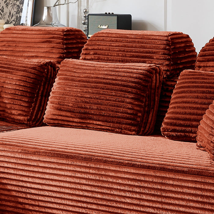 Sectional Sleeper Sofa & Storage Pockets, Modular Couch With Throw Pillows For Living Room