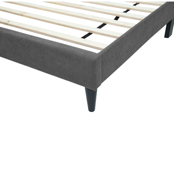 Bed With Channel Tufted Adjustable Headboard