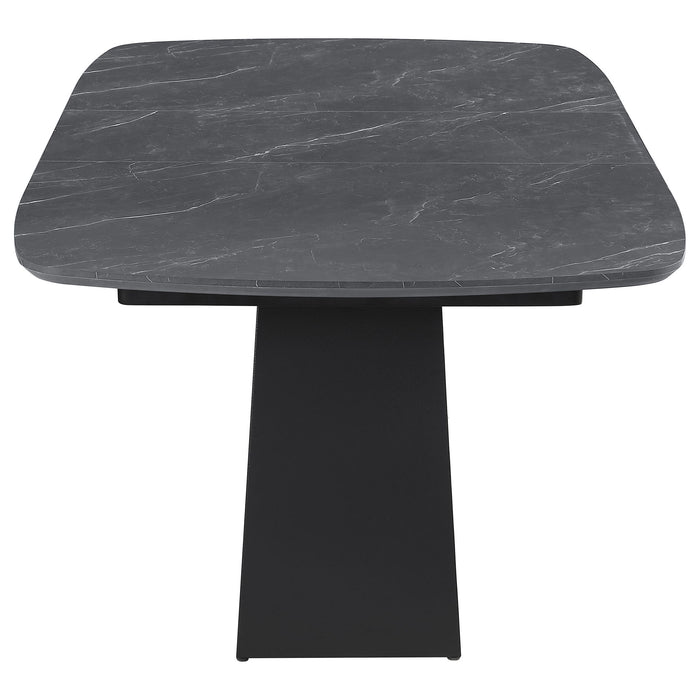 Idlewild - Extension Leaf Dining Table With Tapering Pedestal Base - Black