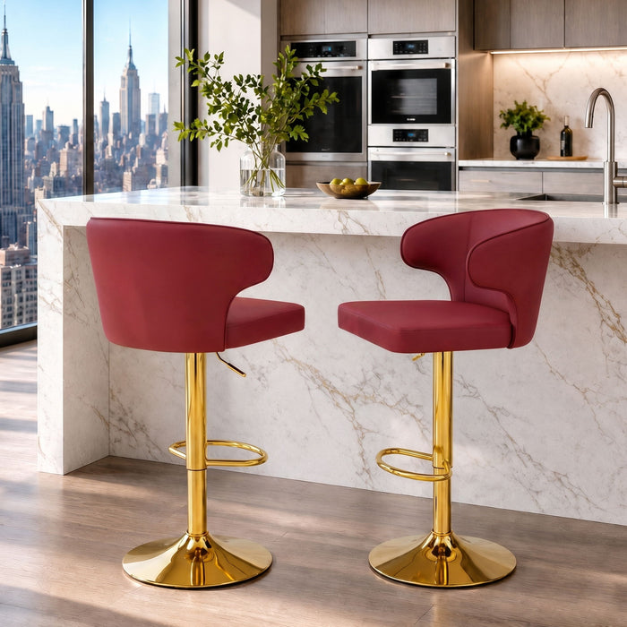 Adjustable Swivel Bar Chair With High Back Support