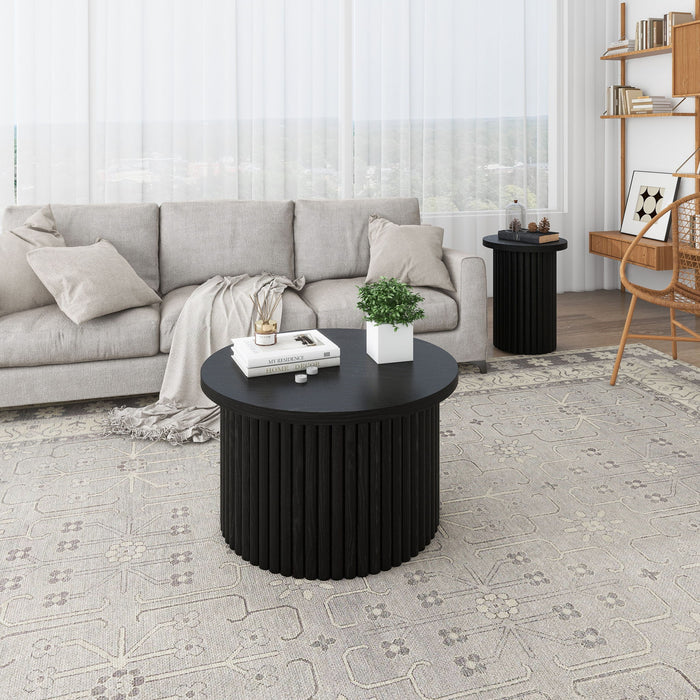 Modern Round Coffee Table And Side Table (Set of 2)