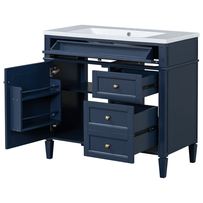 Bathroom Vanity & Top Sink, Modern Bathroom Storage Cabinet With 2 Drawers And A Tip-Out Drawer