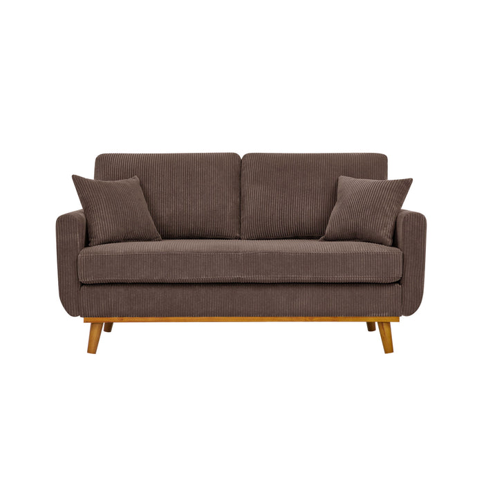 Upholstered Loveseat With Arms And Pillows