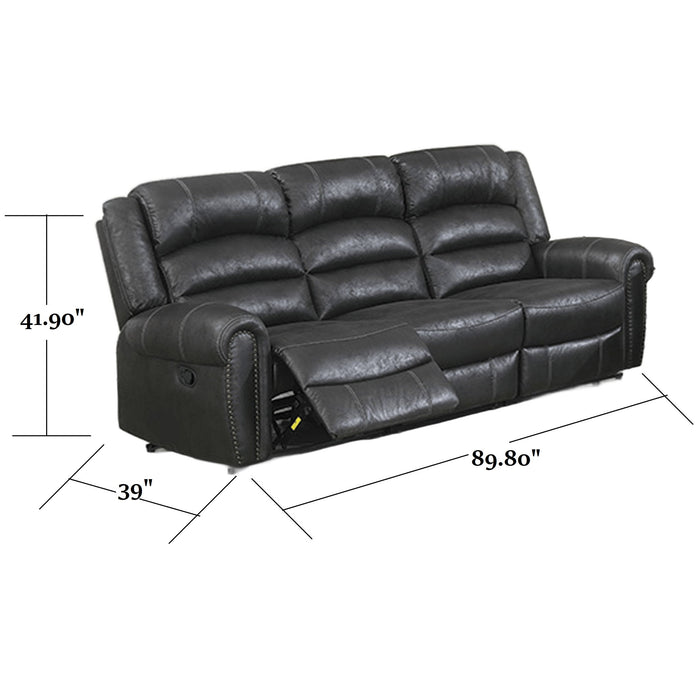 Power Reclining Sofa With Built In USB Port - Black