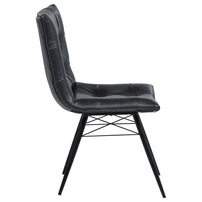 Tufted Back Dining Chairs (Set of 4) - Black