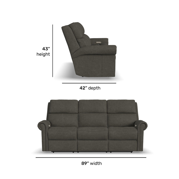 Bernard - Power Reclining Sofa With Console, Power Headrest, & Lumbar