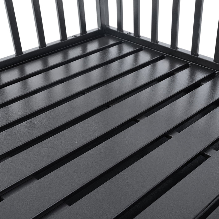 Heavy Duty Dog Cage Pet Crate With Roof & Window On Roof - Black