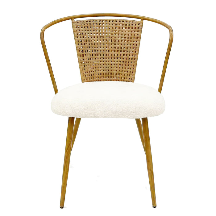 Dining Chairs With Wing Back Design For Kitchen (Set of 2) - Beige / Brown