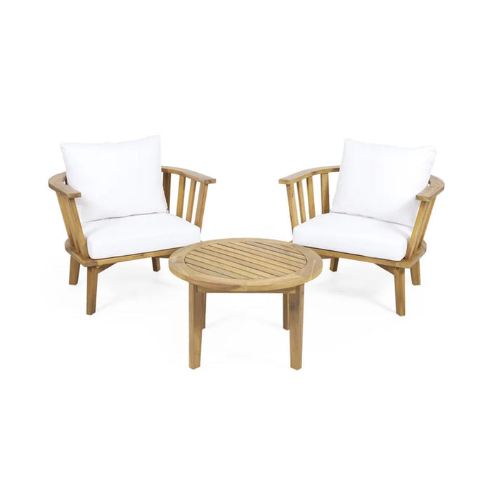 Patio Furniture Set, Outdoor Acacia Wood Patio Club Chair With Table