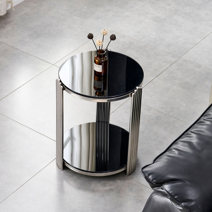 Round Table With Double Layer Storage