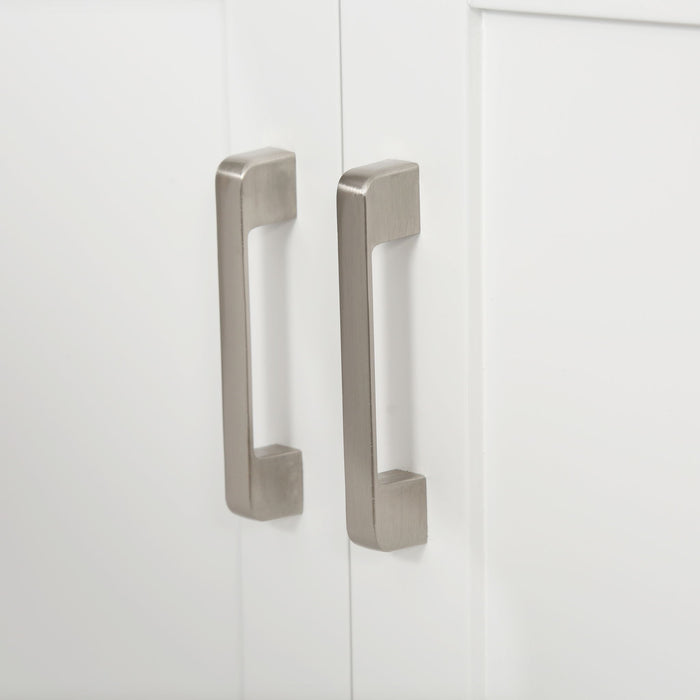 Bathroom Vanity With 4 Cabinet Doors, 4 Drawers, Dual Sinks, Hidden Soft Close Slides And Hinges - White