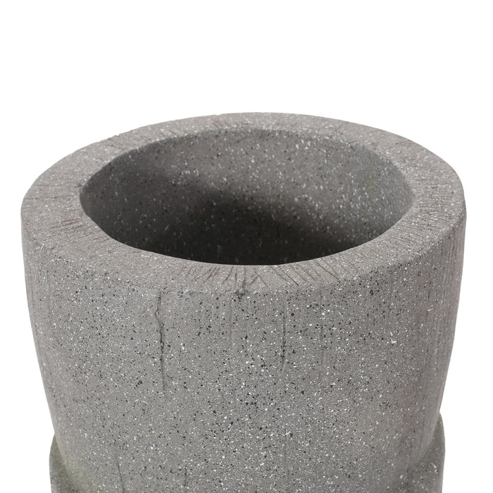 Classic Flower Planter With Magnesium Oxide Material - Stone Gray