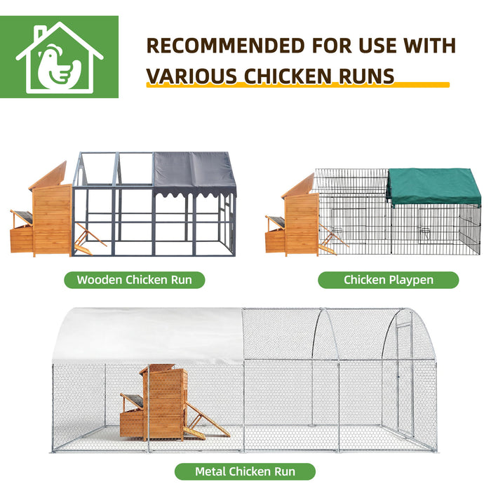 Chicken Coop, Large Chicken Coop With 3 Nesting Boxes, Foldable Ramp And Flip Up Asphalt Roof - Orange