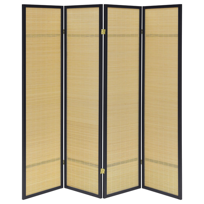 Sensei - 4 Panel Bamboo Room Divider Folding Screen - Natural