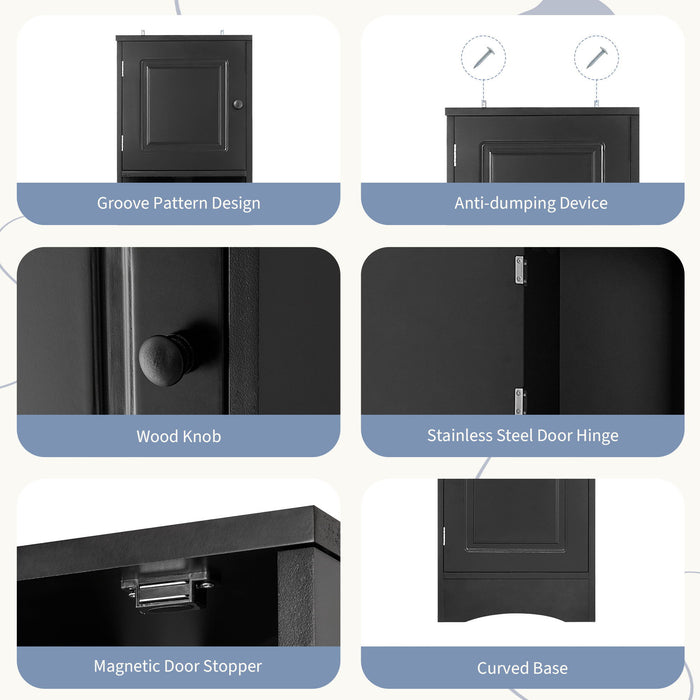 Multi Functional Corner Cabinet With Adjustable Shelves And 2 Doors