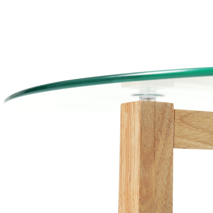 Round Glass Coffee Table Modern Cocktail Table