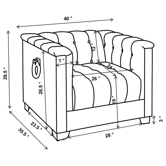 Earline - Upholstered Track Arm Accent Chair - White