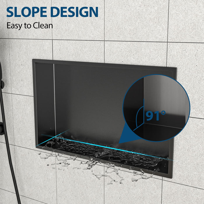 Stainless Steel Shower Niche With Seamless Design For Bathroom Storage