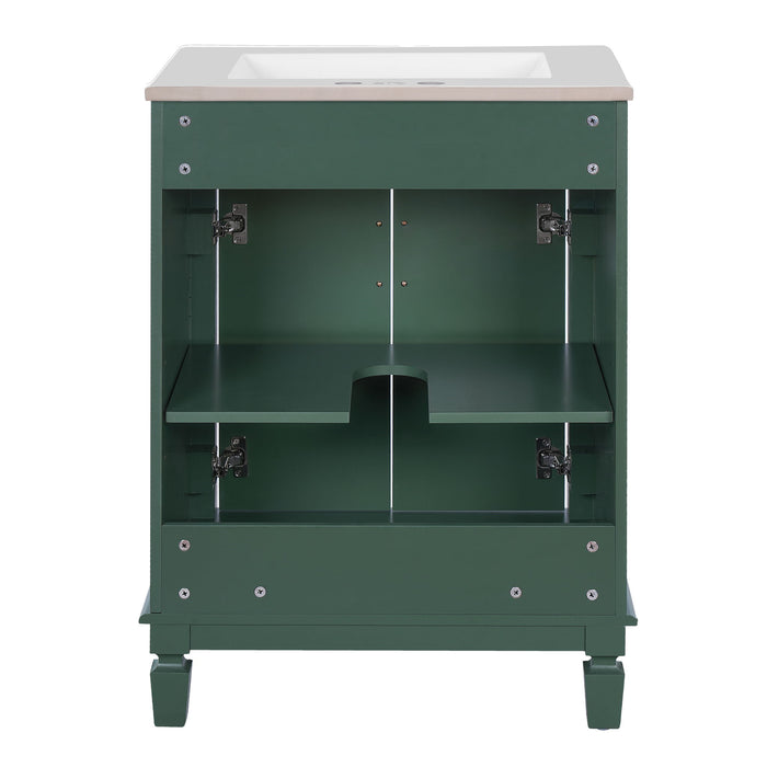 Bathroom Vanity With Top Sink, Cabinet With 2 Soft Closing Doors