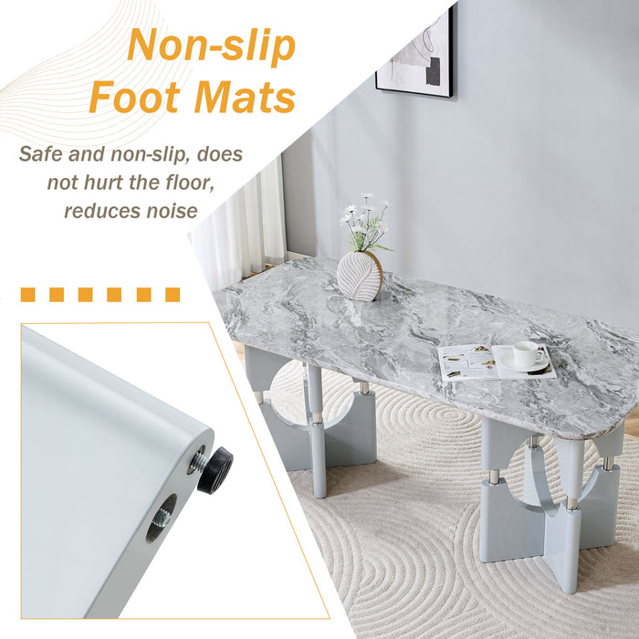 Modern Dining Table With Sleek Hollow-Out Frame And Accents