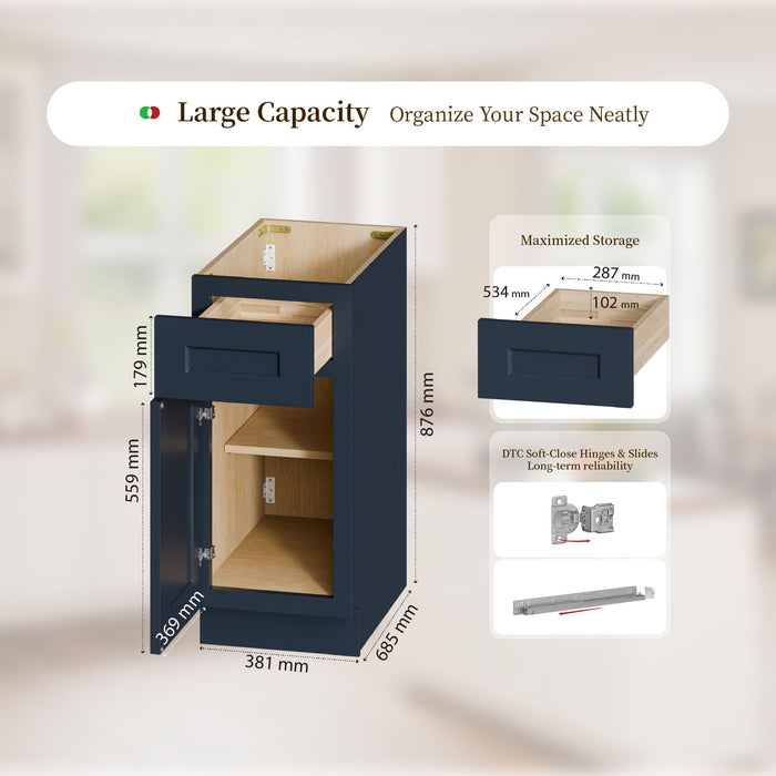 Shaker Base Cabinet & Soft-Close Door And Drawer
