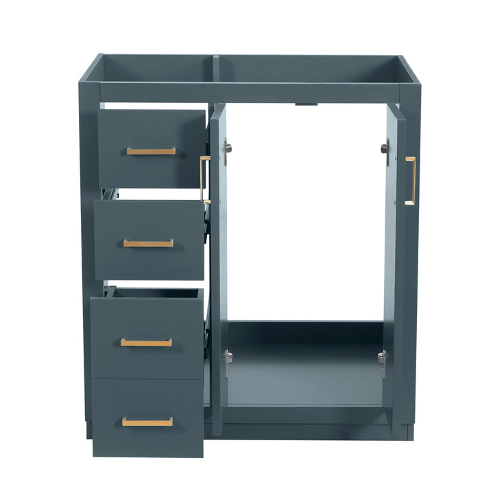 Retro Style Bathroom Vanity With 3 Drawers & Soft-Closing Doors