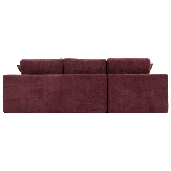 Cloud Sectional Sofa With Double Layer Cushion And Side Pockets, Free-Combined