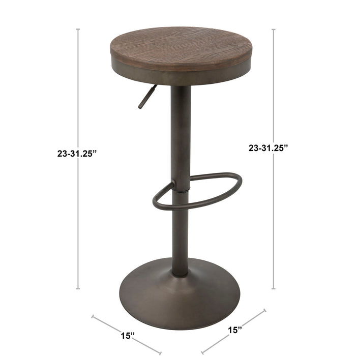 Dakota - Industrial Design Adjustable Barstool (Set of 2)