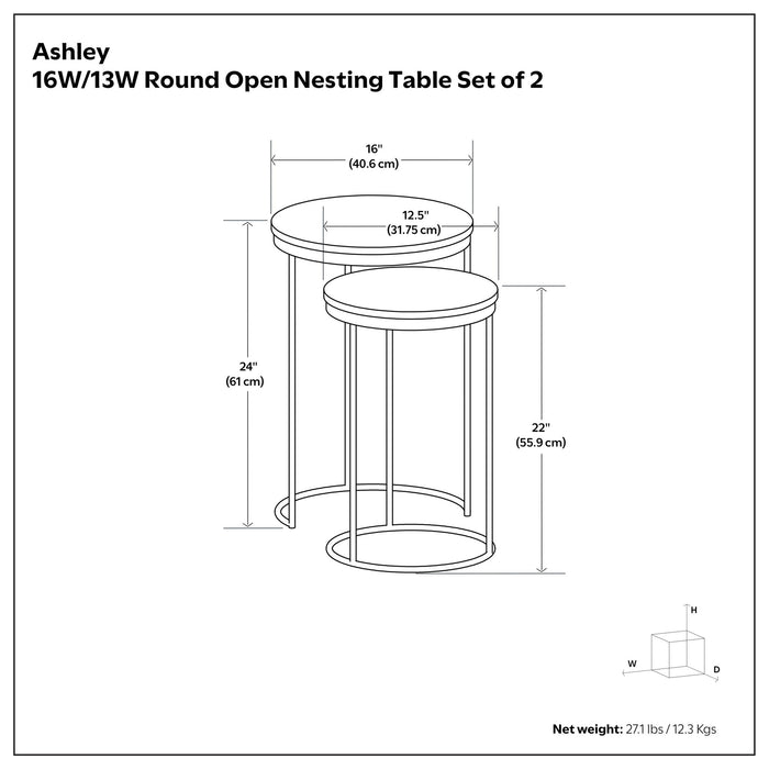 Ashley - 2 Piece Nesting Table - Gold