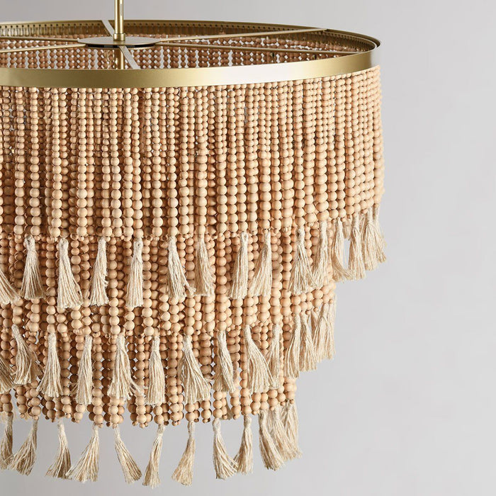 Brittany - Beaded Round Chandelier - Natural
