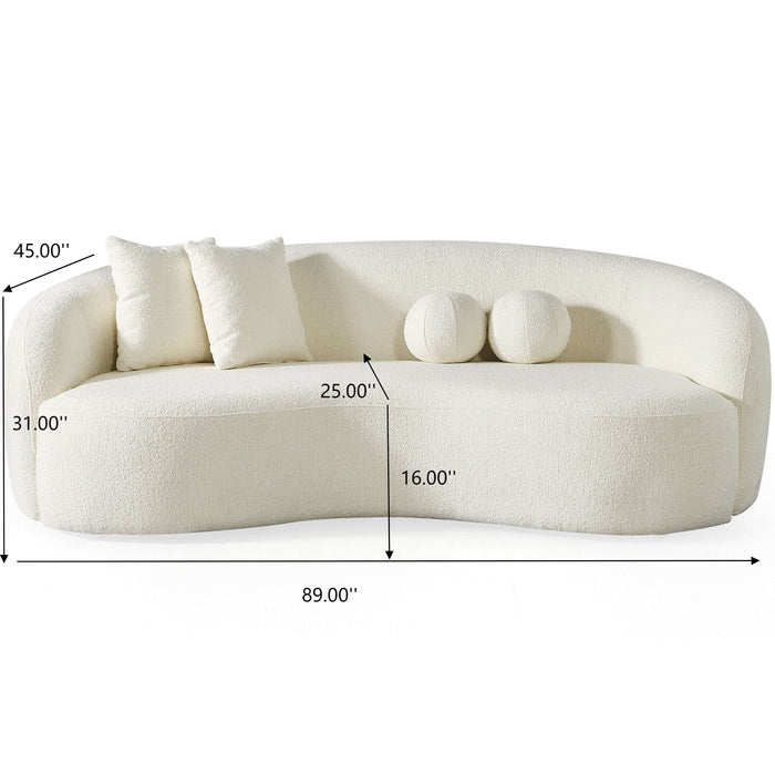Drake - Japandi Style Curvy Boucle Sofa