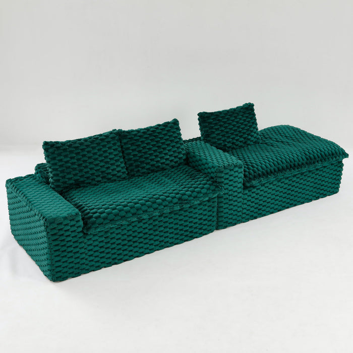 Modular Sofa, Convertible Twin Seat With Chaise Lounge