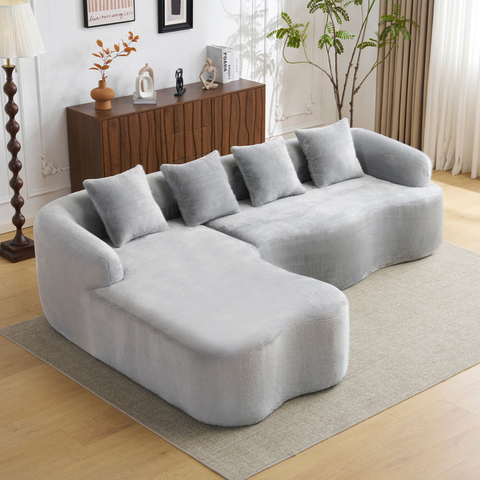 Modular L-Shape Sectional Sofa With Curved Chaise