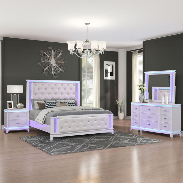 Opium - King Size Tufted Bed - White