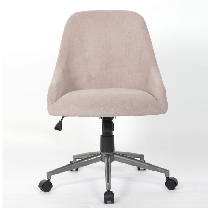 Enveloping Bucket Back Swivel Computer Chair For Home Decor - Beige
