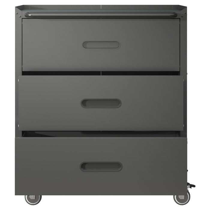 Heavy Duty Metal Storage Cabinet With Wheels 3 Drawer Tool Cabinet For Garage, Office, And Home Organizer Solutions