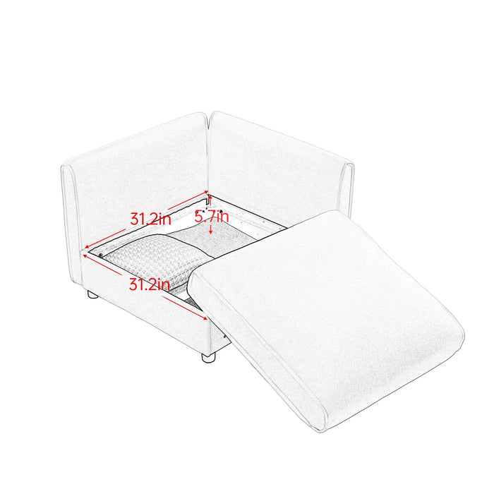 Modern Modular Sectional Sofa With Storag, Contemporary Cylindrical Design