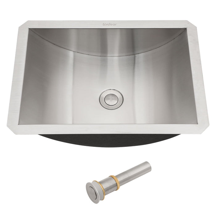 Undermount Bathroom Sink With Pop Up Drain, Durable Material, Easy Clean Nano Finish - Brushed Nickel